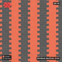 Interlock (Pasco) 24x13 cm · UNI-150 · Alternating vertical columns, 4 wide, straight lay (Ember)