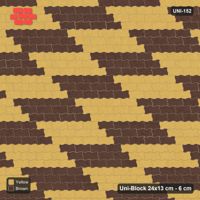 Interlock (Pasco) 24x13 cm · UNI-152 · Checkerboard of 4x3 piece blocks, straight lay, kerb frame (Harvest)