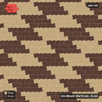 Interlock (Pasco) 24x13 cm · UNI-155 · Checkerboard of 3x3 piece blocks, straight lay (Sandstone)