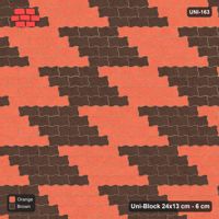 Interlock (Pasco) 24x13 cm · UNI-163 · Checkerboard of 3x4 piece blocks, straight lay (Burnt Clay)