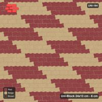 Interlock (Pasco) 24x13 cm · UNI-164 · Checkerboard of 4x3 piece blocks, straight lay (Tuscany)