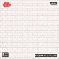 Interlock (Pasco) 24x13 cm · UNI-192 · Plain field, straight lay, kerb frame (Salt & Pepper)