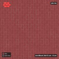 Interlock (Pasco) 24x13 cm · UNI-194 · Plain field, quarter-turn lay (Rust & Charcoal)