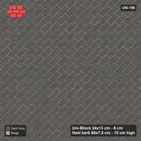 Interlock (Pasco) 24x13 cm · UNI-196 · Plain field, 45-degree lay, kerb frame (Stone & Earth)