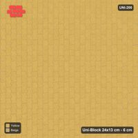 Interlock (Pasco) 24x13 cm · UNI-200 · Plain field, quarter-turn lay, kerb frame (Desert Sun)