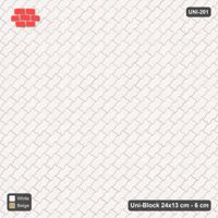 Interlock (Pasco) 24x13 cm · UNI-201 · Plain field, 45-degree lay (Ivory & Sand)