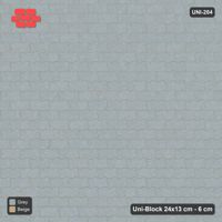 Interlock (Pasco) 24x13 cm · UNI-204 · Plain field, straight lay, kerb frame (Warm Grey)