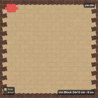 Interlock (Pasco) 24x13 cm · UNI-208 · Accent border courses, straight lay, kerb frame (Sandstone)