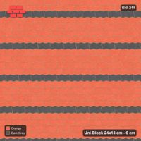 Interlock (Pasco) 24x13 cm · UNI-211 · Accent courses (1 in 5), straight lay (Ember)
