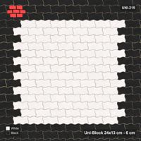 Interlock (Pasco) 24x13 cm · UNI-215 · Accent border courses, straight lay, kerb frame (Contrast)