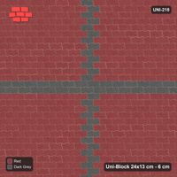 Interlock (Pasco) 24x13 cm · UNI-218 · Central cross band, straight lay (Rust & Charcoal)
