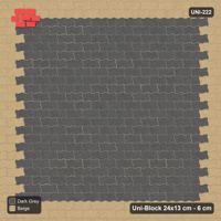 Interlock (Pasco) 24x13 cm · UNI-222 · Accent border courses, straight lay (Stone & Earth)