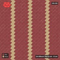 Interlock (Pasco) 24x13 cm · UNI-226 · Diagonal accent stripes (1 in 5), 45-degree lay (Terracotta)