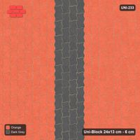 Interlock (Pasco) 24x13 cm · UNI-233 · Central feature band, quarter-turn lay, kerb frame (Ember)