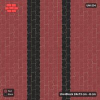Interlock (Pasco) 24x13 cm · UNI-234 · Twin feature bands, quarter-turn lay (Red & Black)