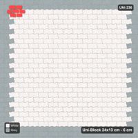 Interlock (Pasco) 24x13 cm · UNI-236 · Accent border courses, straight lay (Salt & Pepper)