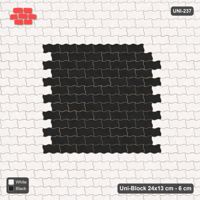 Interlock (Pasco) 24x13 cm · UNI-237 · Central square medallion, straight lay, kerb frame (Contrast)