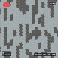 Interlock (Pasco) 24x13 cm · UNI-244 · Soft tonal blend, quarter-turn lay, kerb frame (Charcoal Edge)