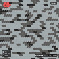 Interlock (Pasco) 24x13 cm · UNI-247 · Soft tonal blend, straight lay (Graphite Scale)