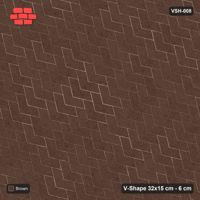 Interlock (Pasco) 32x15 cm · VSH-008 · Reverse diagonal chevron columns, solid tone, kerb