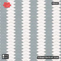 Interlock (Pasco) 32x15 cm · VSH-011 · Stacked chevron columns, alternating column colours, kerb
