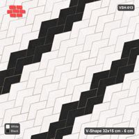 Interlock (Pasco) 32x15 cm · VSH-013 · Diagonal chevron columns, twin accent courses every 8, kerb