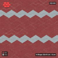 Interlock (Pasco) 32x15 cm · VSH-020 · Zigzag rows, chevron stripe every 5 courses, kerb