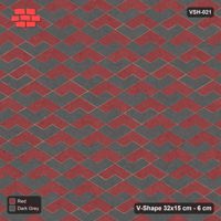 Interlock (Pasco) 32x15 cm · VSH-021 · Zigzag rows, alternating up/down chevron colours