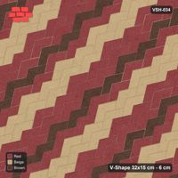 Interlock (Pasco) 32x15 cm · VSH-034 · Diagonal chevron columns, two-tone stripes every 6 courses, kerb