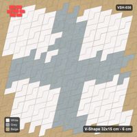 Interlock (Pasco) 32x15 cm · VSH-038 · Diagonal zigzag rows, centre cross and edge course