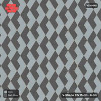 Interlock (Pasco) 32x15 cm · VSH-040 · Turned zigzag rows, alternating up/down chevron colours, kerb