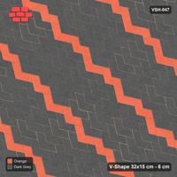 Interlock (Pasco) 32x15 cm · VSH-047 · Reverse diagonal chevron columns, chevron stripe every 6 courses