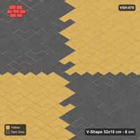 Interlock (Pasco) 32x15 cm · VSH-070 · V zigzag rows, two-tone quadrants, kerbed