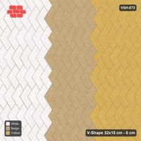 Interlock (Pasco) 32x15 cm · VSH-073 · Turned V chevron columns, graded three-band vertical, kerbed