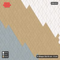 Interlock (Pasco) 32x15 cm · VSH-074 · Turned V zigzag rows, graded three-band diagonal