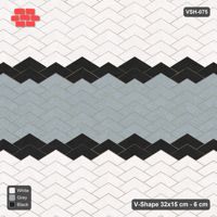 Interlock (Pasco) 32x15 cm · VSH-075 · V chevron columns, wide centre band with piping, kerbed