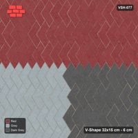 Interlock (Pasco) 32x15 cm · VSH-077 · Turned V chevron columns, three-tone T-split panels, kerbed