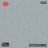 Interlock (Pasco) 32x15 cm · VSH-078 · V chevron columns, solid field, contrast kerb