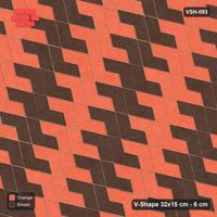 Interlock (Pasco) 32x15 cm · VSH-093 · Reverse diagonal V zigzag rows, paired column colours, kerbed
