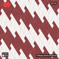 Interlock (Pasco) 32x15 cm · VSH-103 · Turned V zigzag rows, reverse stair-step diagonals, kerbed
