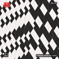 Interlock (Pasco) 32x15 cm · VSH-115 · Turned V zigzag rows, nested arrow chevrons, kerbed