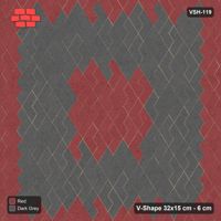 Interlock (Pasco) 32x15 cm · VSH-119 · Turned V zigzag rows, framed centre panel