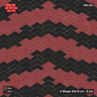 Interlock (Pasco) 32x15 cm · VSH-120 · V chevron columns, wide nested arrows, kerbed