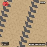 Interlock (Pasco) 32x15 cm · VSH-136 · Reverse diagonal V zigzag rows, accent column every 6 columns, kerbed