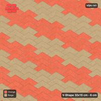 Interlock (Pasco) 32x15 cm · VSH-141 · V chevron columns, wide stair-step diagonals, kerbed