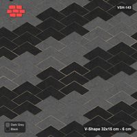 Interlock (Pasco) 32x15 cm · VSH-143 · V chevron columns, reverse stair-step diagonals, kerbed