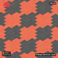 Interlock (Pasco) 32x15 cm · VSH-145 · V chevron columns, block checker, kerbed