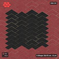 Interlock (Pasco) 32x15 cm · VSH-151 · V chevron columns, centre panel, kerbed