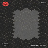 Interlock (Pasco) 32x15 cm · VSH-163 · V chevron columns, wide accent border, kerbed
