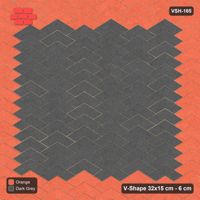 Interlock (Pasco) 32x15 cm · VSH-165 · V chevron columns, large centre panel, kerbed